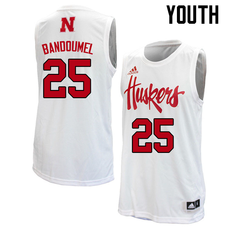 Youth #25 Emmanuel Bandoumel Nebraska Cornhuskers College Basketball Jerseys Sale-White